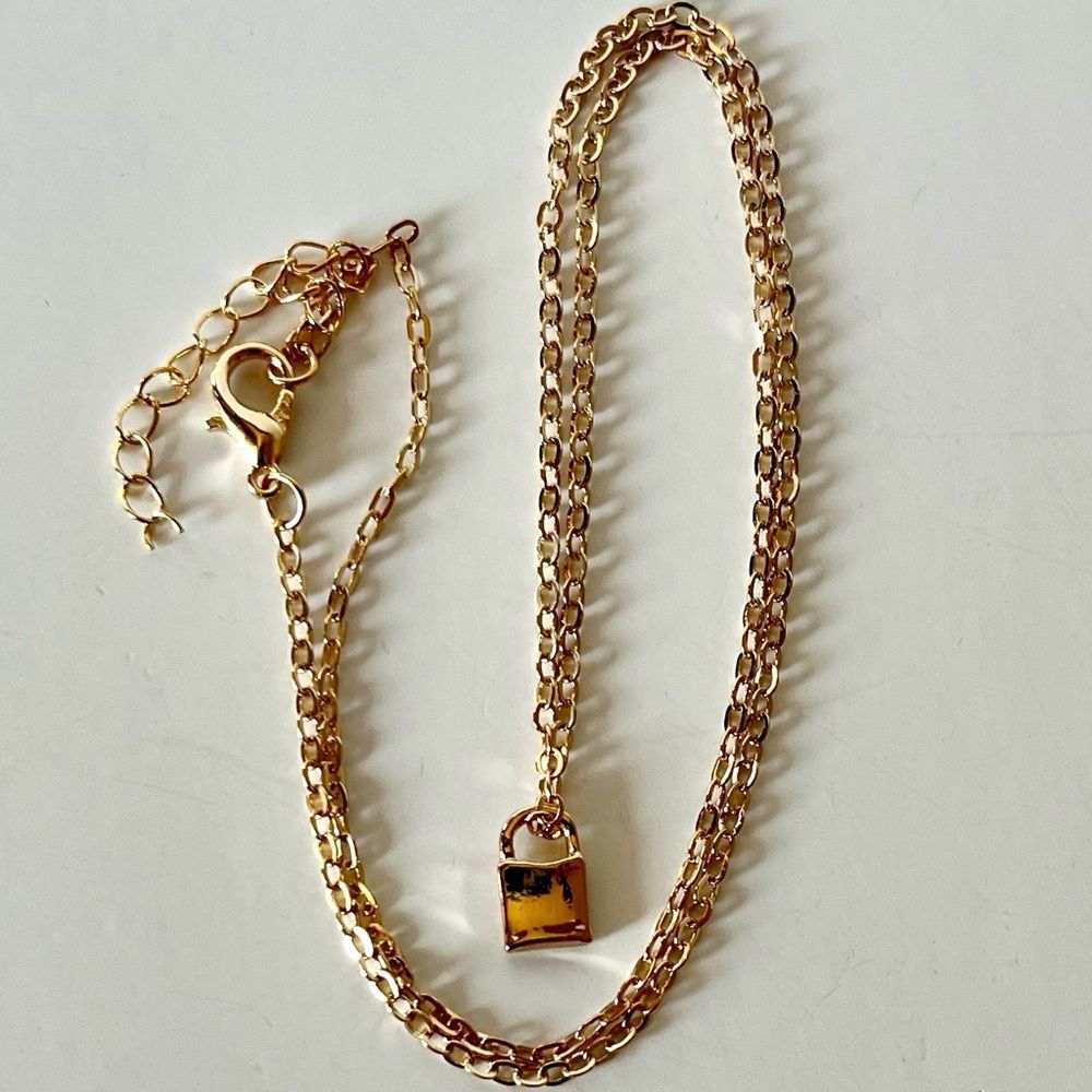 Locked In Love Gold-Plated Necklace - Picture 2 of 4